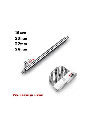 Akıllı Pratik Saat Pimi 16 Adet Karışık Çelik Yaylı 18-20-22-24mm