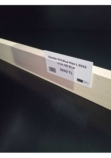 10 Adet Pvc Etiketlik Dik Geçme Ahşap Raf 20 x 4 CM İsimlik Kart Cebi