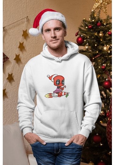 Deadpool Yeni Yıl Kapşonlu Sweatshirt 001