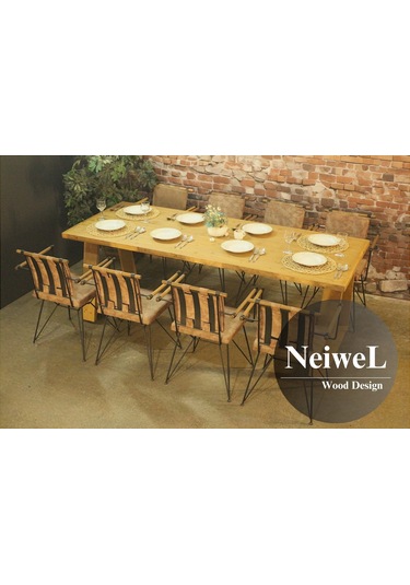 Neiwel Aries Doğal Ahşap Yemek Masası-80-160 Açık Ceviz