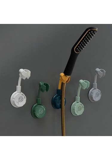 Primepickings Koyu Yeşil Delinmeyen Duş Aparatı Sabit Duş Aparatı Ayarlanabilir Evrensel Alet 2 Katlı Gri