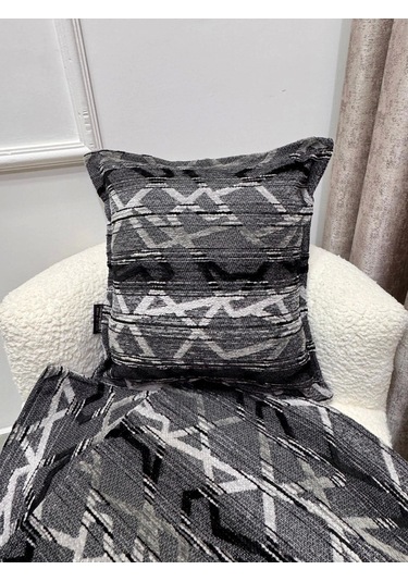 Nivemeshome Kırlent Kılıfı 45x45 Mateo 67-01 Antrasit Gri Antrasit Gri