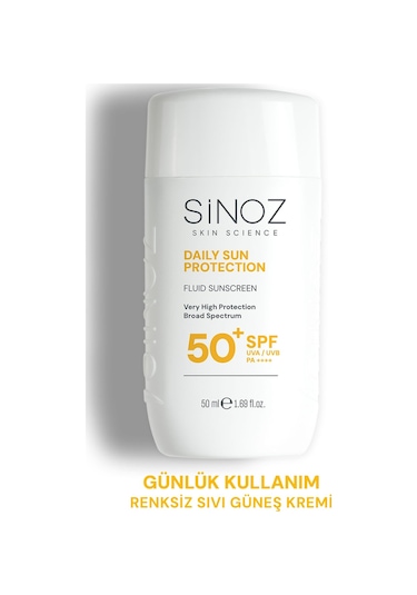 Sinoz Günlük Kullanım için Yüz Güneş Kremi SPF50+ 50 ML