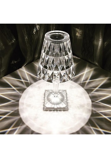 Kristal Led Şarjlı Masa Üstü Lamba Çok Renkli