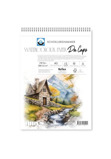 Schoellershammer Da Capo Cold Press Suluboya Defteri 300 Gr. A3 1