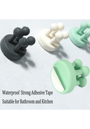 Springsun 6'lı Silikon Diş Fırçası Askısı - Duş, Banyo Ve Mutfak İçin Yapışkanlı Çok Amaçlı Kanca Siyah