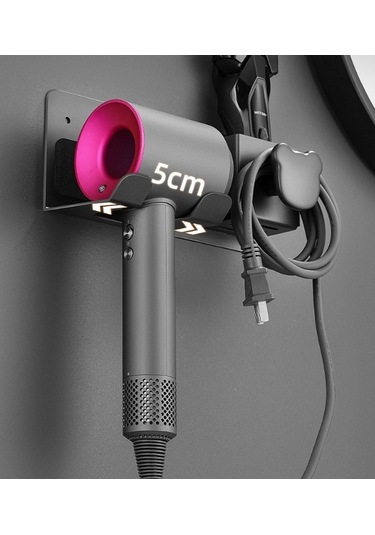 Lichen Saç Kurutma Makinesi Tutacağı, Zımbasız, Paslanmaz Çelik Gri