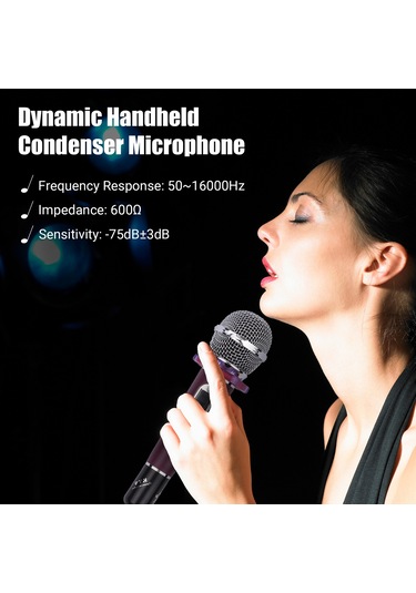 Neevoyu Kırmızı El Tipi Dinamik Kondansatör Mikrofonu - 4.5m Kablolu, 6.35mm Plug, Karaoke/konser/söyleşi İçin Yüksek Hassasiyetli Ses Alımı