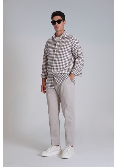 Lufian Gabrıel Spor Erkek Chino Pantolon Slim Fit Taş Taş 112190305100190 Taş
