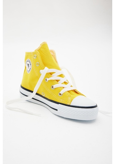 Rahat Kalıp Bağcıklı Uzun Çocuk Unisex Sarı Spor Ayakkabı Tbh1426 Sarı