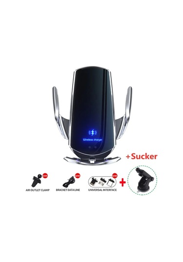 Araba Kablosuz Şarj Manyetik Oto Araç Montaj Telefon Tutucu İphone Samsung Silver With Sucker GÜMÜŞ