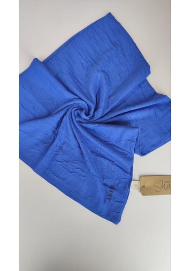 Saks Mavisi Aker Bambu Kraş Eşarp Saks Mavisi