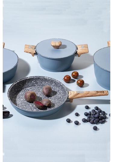 Schafer Toscana Döküm Tencere Seti 7 Parça - Mavi