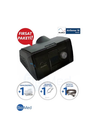 Resmed Airsense 10 Autoset+Nem+Airfit N30+Isıtıcılı Hortum