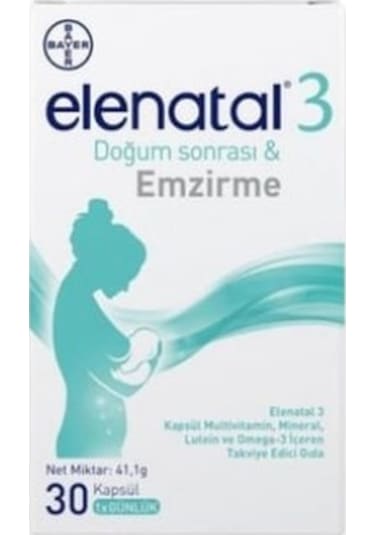 Elenatal 3 Mutivitamin Takviye Edici Gıda 30 Kapsül