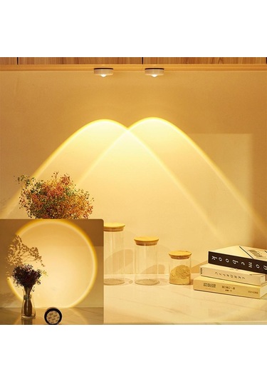 Led Kablosuz Günbatımı Lambası Gece Işığı Projektör  Led Işıkları Sıcak Beyaz Çok Renkli