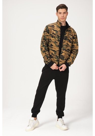 Alexander Gardi Alexandergardı Fermuarlı Dik Yaka Kamuflaj Sweatshirt E21-7300 001