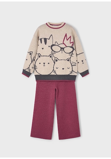 Mayoral Kız Çocuk Triko Takım 4583 Bordo