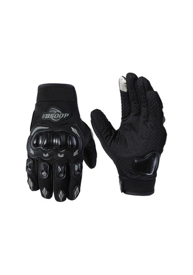 Siyah L Boy Bisiklet Eldiveni, Darbeye Dayanıklı Dokunmatik Ekran