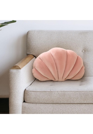 Suntek Magideal Kabuk Dekoratif Yastık Clam Yer Minderi Oturma Pembe