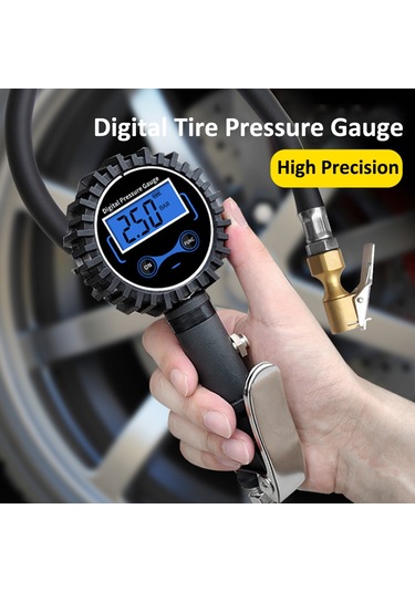 Kosona Dijital Lastik Basınç Ölçer, 0.1 Psı Hassasiyetli, 4 Ölçüm Birimi, Led Ekran, 2 Adet Aaa Pil Dahil