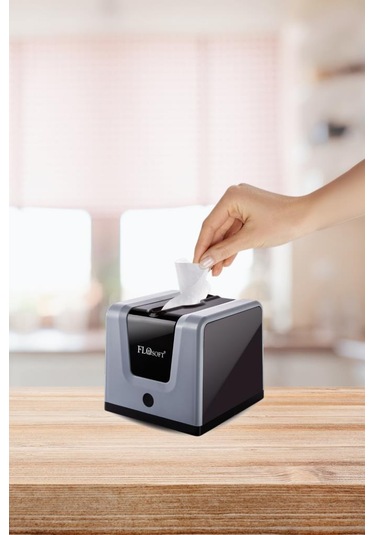 Flora Modern Peçetelik, Dekoratif Peçete Dispenseri Ve Düzenleyicisi F290 Gri