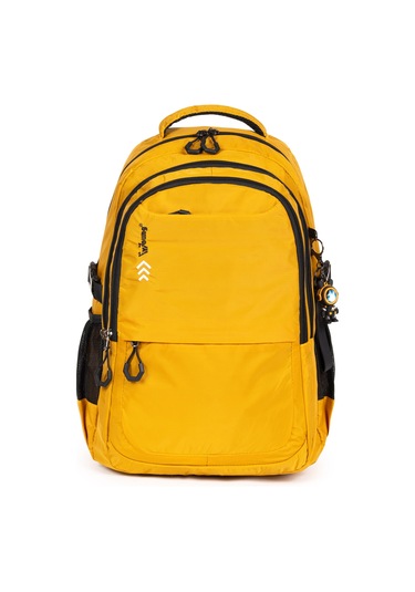 Fermuarlı Geniş Bölmeli Spor & Okul Sırt Çantası Hafif, Ergonomik Ve Dayanıklı Tasarım - Sarı Sarı