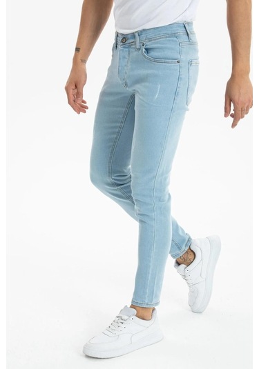 Pause Denim Erkek Slim Fit Jean Pantolon-7196 Buz Mavi
