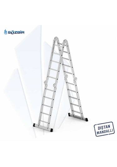 Sözbir 4 5 Toplamda 20 Basamaklı Akrobat Merdiven 1.6 Mm 5.70 Tam Acık Hali
