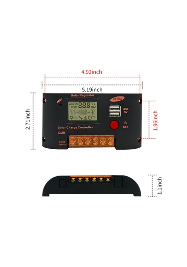 Youmex Akıllı Pwm Güneş Şarj Kontrol Cihazı - 10a Lityum/kurşun Asit Uyumlu, Lcd Ekranlı