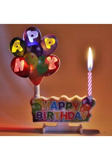 Led Işıklı Müzikli Doğum Günü Mumu. Pembe