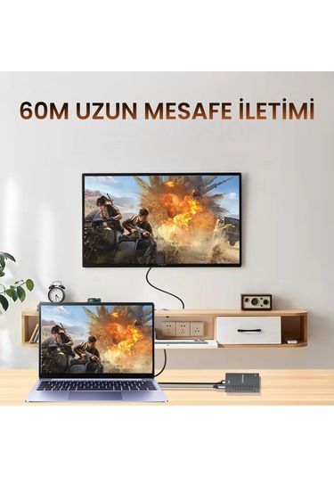 Veggieg 1080p Full Hd 60hz Hdmı Kvm Extender 60 Metre Cat5e/6 Hdmı Menzil Genişletici Uzatıcı