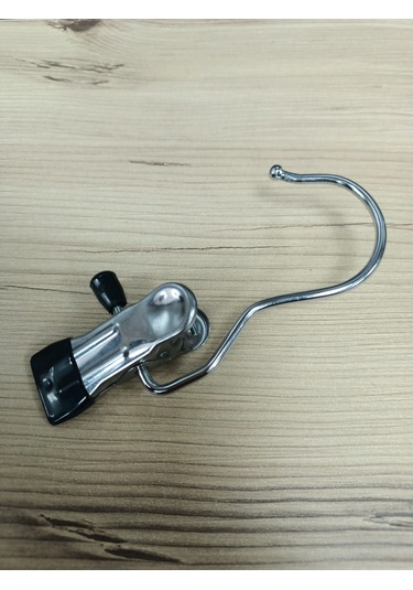 Uzmangrupraf Uzman Grup Raf Metal Tek Mandallı Askı-Eşarp Askısı-20'Li Paket Siyah