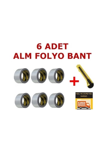 6 Ad Alüminyum Folyo Bandı 45X20 Mt Doğalgaz Isıya Dayanıklı Bant