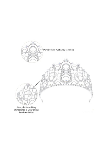 Dofolink Prenses Taçlığı - Yetenekli Toprak Ve Parlak Rhine Kristalleri İle Takılmış, Düğün, Doğum Günü Ve Özel Anlar İçin Pırıl Pırıl Prenses Tığlığı E