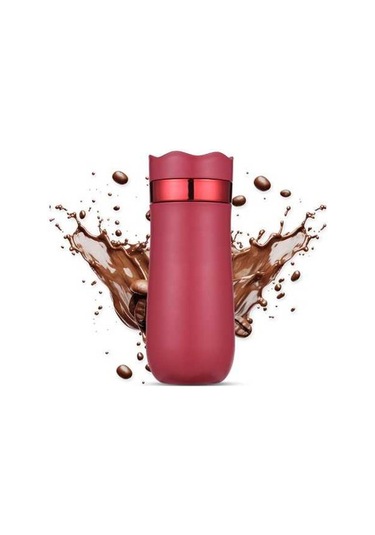 Pazly Taşınabilir French Press Seyahat Kupa 320ml/11oz Paslanmaz Çelik H47729r Kızıl Renk Kızıl