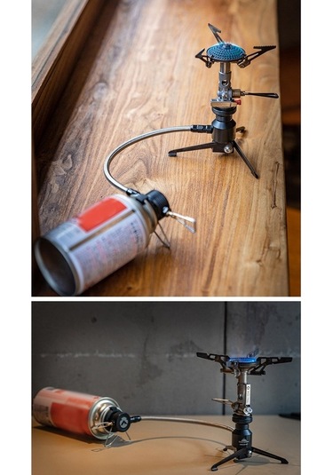 Ebitda Katlanabilir Alüminyum Gaz Ocak Adaptörü, Üçayak Braket, Uzatma Hortumu, Kamp Pişirme Aksesuarı, Siyah Siyah