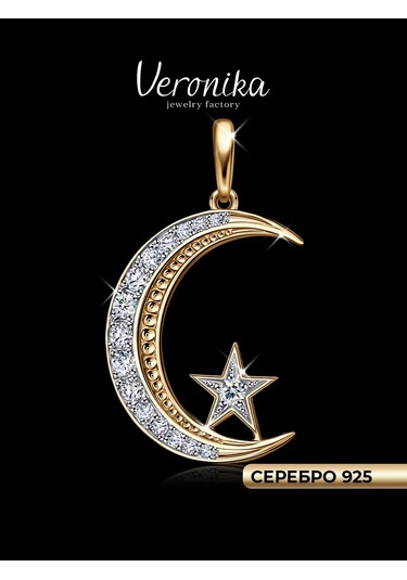 Veronika Altın Kaplama 925 Gümüş Hilal Kolye 142643530