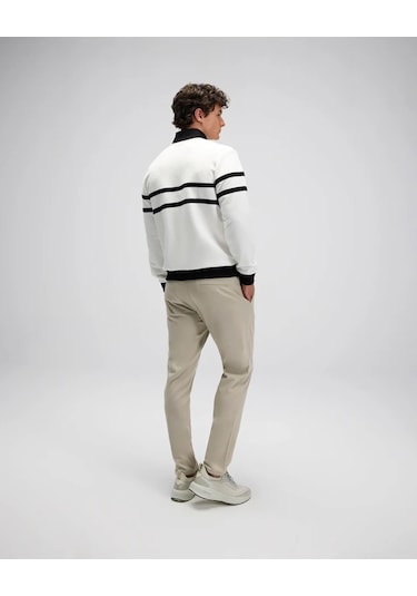 Ellesse Yarım Fermuarlı Erkek Sweatshirt Em619 Ekru