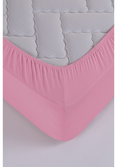 Penye-likralı Lastikli Çarşaf, 100 200 Tek Kişilik %100 Pamuk-elastan Örme Kumaş, 200 Gr/m²v Pembe