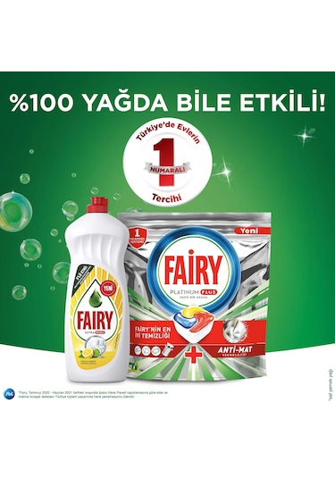 Fairy Hepsi Bir Arada Limon Kokulu Bulaşık Makinesi Deterjanı 2 x 120 Tablet