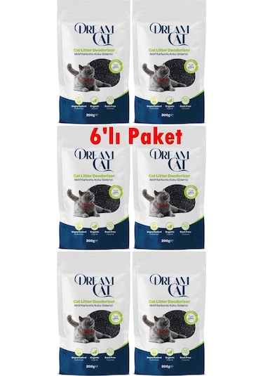 Dream Cat Kedi Kumu Koku Giderici Aktif Karbonlu 6x200 Gr