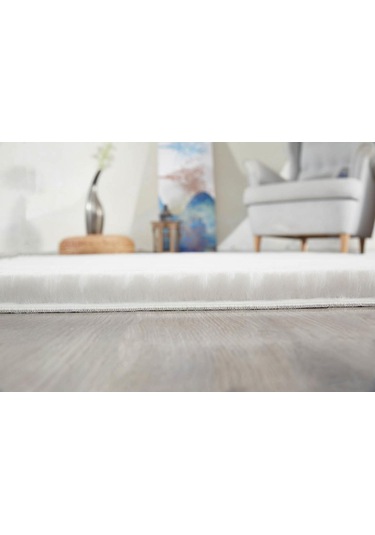 Jassrug Kürk Halı 80x120 Beyaz Beyaz Beyaz