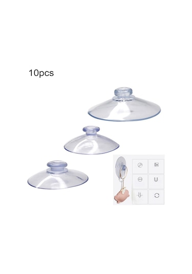 10 Adet Vakum Güçlü Vantuz Kaymaz Suckers Pedleri Cam Masa Enayi Pedleri 20mm Şeffaf