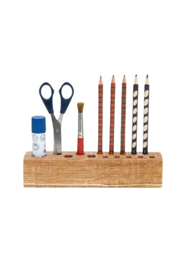 Çok Amaçlı Ahşap Masaüstü Kalemlik Ve Organizer