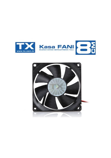 TX 8cm 4Pin Molex, 2500 RPM, 35 CFM, Sessiz, Siyah Kasa Fanı (TXCCF08BK)
