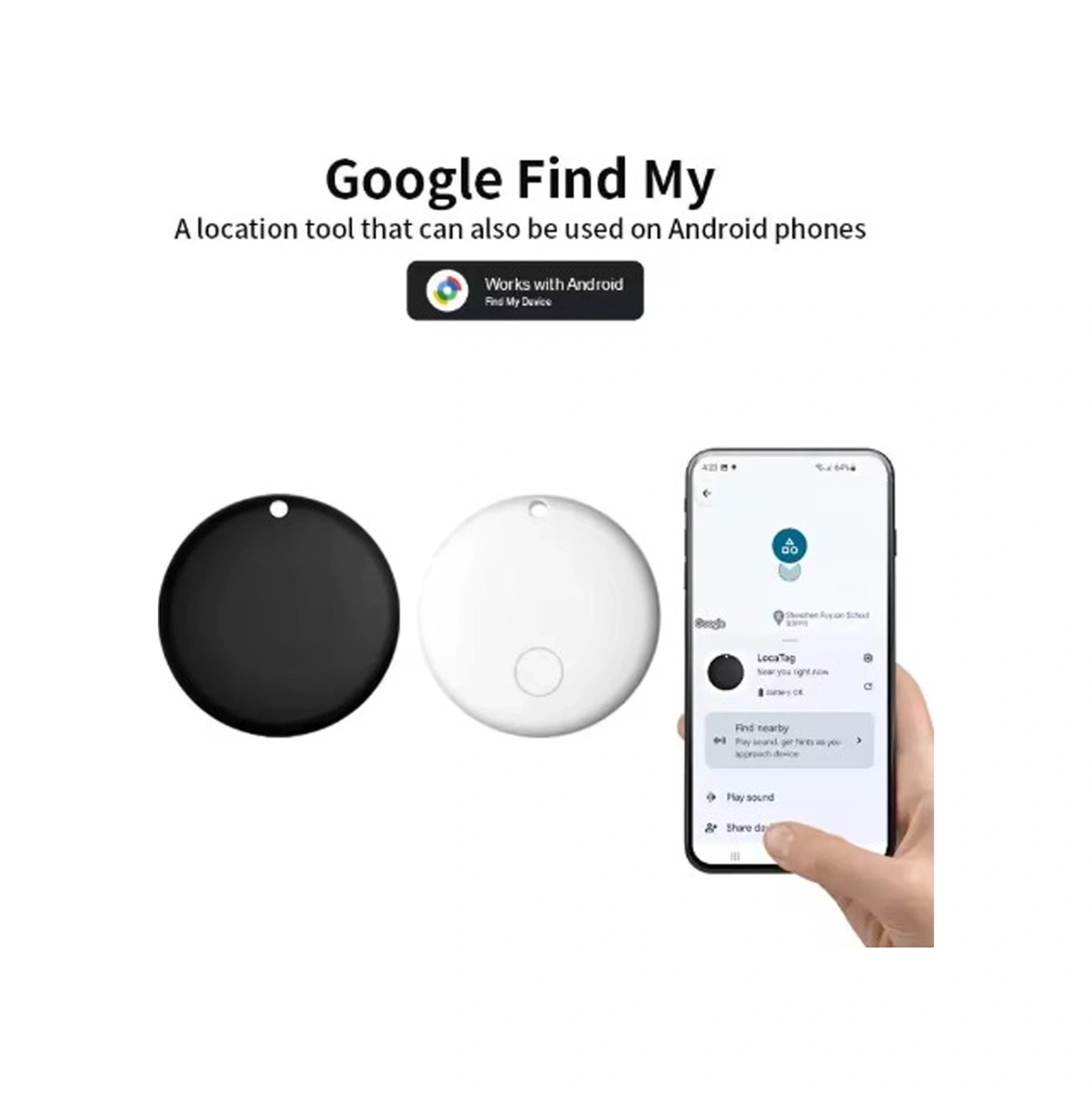 Airtag Android Konum Belirleme Akıllı  Smart Finder Beyaz