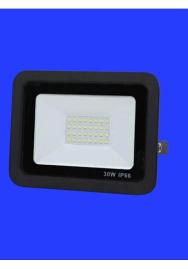 30 Watt Siyah Slim Kasa Mavi Işık Ip65 Led Projektör