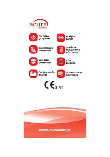 Acura AC-433K Geniş Ekranlı Türkçe Konuşan Tansiyon Aleti