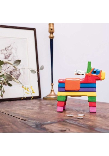 Kikkerland Coın Bank Pınata Çok Renkli Seramik Kumbara